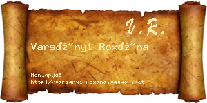 Varsányi Roxána névjegykártya